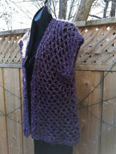 Load image into Gallery viewer, Purple Vest, Hygge Vest, Purple and Grey soft Mid Length Vest Jacket