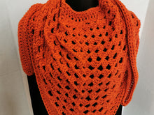 Load image into Gallery viewer, Orange Triangle Scarf, Cowls, Wrap, Shawl