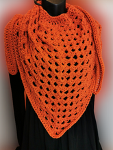 Load image into Gallery viewer, Orange Triangle Scarf, Cowls, Wrap, Shawl