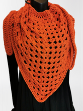 Load image into Gallery viewer, Orange Triangle Scarf, Cowls, Wrap, Shawl