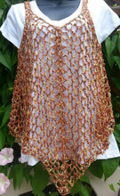 Load image into Gallery viewer, Bronze Crocheted Cover Up, Tank Top, Crochet Dress