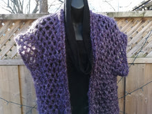 Load image into Gallery viewer, Purple Vest, Hygge Vest, Purple and Grey soft Mid Length Vest Jacket