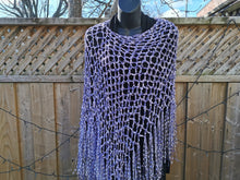 Load image into Gallery viewer, Light Purple, Lilac Diagonal Crochet Poncho
