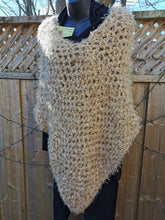 Load image into Gallery viewer, Gold, Beige Crochet PONCHO