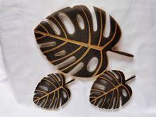 Load image into Gallery viewer, Monstera Leaf Tray with matching Coasters, Trinket Tray, Rosary Tray, Jewelry Holder
