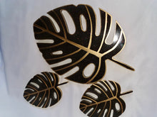 Load image into Gallery viewer, Monstera Leaf Tray with matching Coasters, Trinket Tray, Rosary Tray, Jewelry Holder
