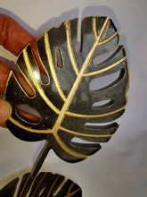 Load image into Gallery viewer, Monstera Leaf Tray with matching Coasters, Trinket Tray, Rosary Tray, Jewelry Holder