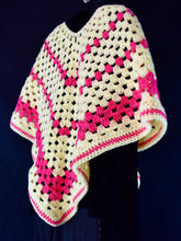 Load image into Gallery viewer, Yellow and Pink Granny Square PONCHO