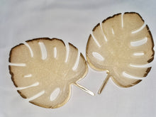 Load image into Gallery viewer, 2 Monstera Leaf Coaster, Trinket Tray, Rosary Tray, Jewelry Holder, Wall Art