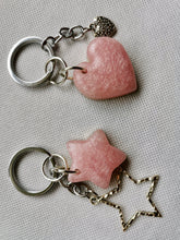 Load image into Gallery viewer, Couples Keychains - 2 pc - Heart & Star Puff Keychain