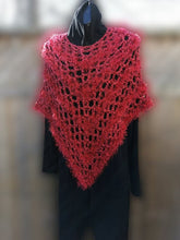 Load image into Gallery viewer, Red Sparkle, Crochet Poncho, Mi Amour Poncho
