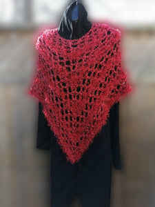 Red Sparkle, Crochet Poncho, Mi Amour Poncho