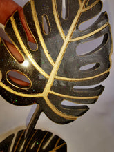 Load image into Gallery viewer, Monstera Leaf Tray with matching Coasters, Trinket Tray, Rosary Tray, Jewelry Holder