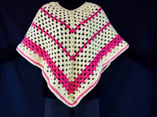 Load image into Gallery viewer, Yellow and Pink Granny Square PONCHO