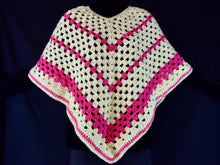 Load image into Gallery viewer, Yellow and Pink Granny Square PONCHO