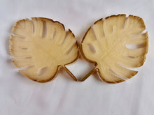 Load image into Gallery viewer, 2 Monstera Leaf Coaster, Trinket Tray, Rosary Tray, Jewelry Holder, Wall Art
