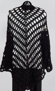 Black and Gold Cardigan, Crochet Cardigan
