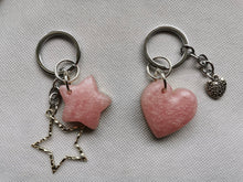 Load image into Gallery viewer, Couples Keychains - 2 pc - Heart &amp; Star Puff Keychain
