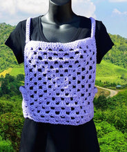 Load image into Gallery viewer, Granny Top, Granny Square Crop Top, Crochet Boho Top, Sweater Vest