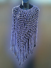 Load image into Gallery viewer, Light Purple, Lilac Diagonal Crochet Poncho
