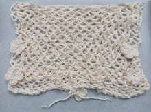 Load image into Gallery viewer, Flower Power Crop Top, Soft Ecru Cotton Cover Up by Claudia's Crochet Creations