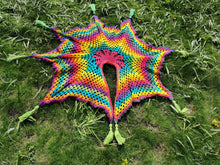 Load image into Gallery viewer, Rainbow Fairy Coat, Gypsy Shawl, Elven Shawl, Fantasy Shawl, Cosplay Costume, Medieval Costume