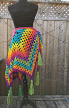 Load image into Gallery viewer, Rainbow Fairy Coat, Gypsy Shawl, Elven Shawl, Fantasy Shawl, Cosplay Costume, Medieval Costume