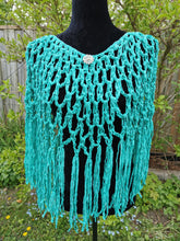Load image into Gallery viewer, Turquoise Ribbon Cape / Shawl
