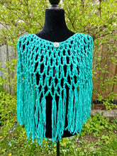 Load image into Gallery viewer, Turquoise Ribbon Cape / Shawl