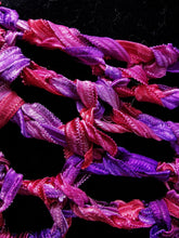 Load image into Gallery viewer, Pink & Purple Ribbon Crochet Poncho