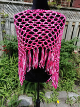 Load image into Gallery viewer, Raspberry Pink, Soft Ribbon Crochet Poncho