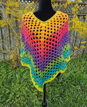 Load image into Gallery viewer, Rainbow Granny Square Poncho
