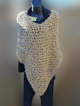 Load image into Gallery viewer, Gold, Beige Crochet PONCHO