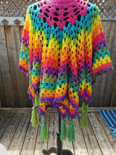 Load image into Gallery viewer, Rainbow Fairy Coat, Gypsy Shawl, Elven Shawl, Fantasy Shawl, Cosplay Costume, Medieval Costume