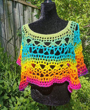 Load image into Gallery viewer, Fire and Ice Poncho by Claudia's Crochet Creations