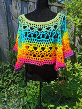 Load image into Gallery viewer, Fire and Ice Poncho by Claudia's Crochet Creations