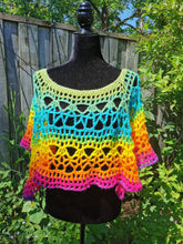Load image into Gallery viewer, Fire and Ice Poncho by Claudia's Crochet Creations