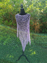 Load image into Gallery viewer, Light Purple, Lilac Diagonal Crochet Poncho

