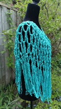 Load image into Gallery viewer, Turquoise Ribbon Cape / Shawl