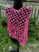 Load image into Gallery viewer, Raspberry Pink, Soft Ribbon Crochet Poncho