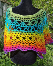 Load image into Gallery viewer, Fire and Ice Poncho by Claudia's Crochet Creations