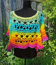 Load image into Gallery viewer, Fire and Ice Poncho by Claudia's Crochet Creations