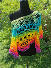 Load image into Gallery viewer, Fire and Ice Poncho by Claudia&#39;s Crochet Creations
