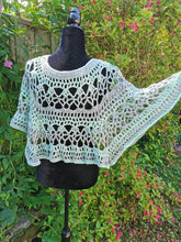 Load image into Gallery viewer, Crochet Cape, Fresh Mint Cape, Green Poncho