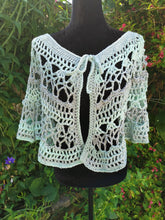 Load image into Gallery viewer, Crochet Cape, Fresh Mint Cape, Green Poncho