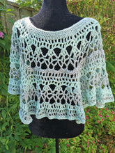 Load image into Gallery viewer, Crochet Cape, Fresh Mint Cape, Green Poncho