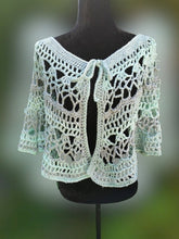 Load image into Gallery viewer, Crochet Cape, Fresh Mint Cape, Green Poncho
