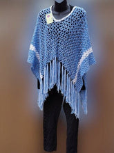 Load image into Gallery viewer, Azul V-Mesh Crochet Poncho