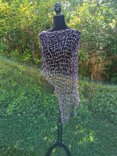 Load image into Gallery viewer, Purple Diagonal Poncho, Crochet Asymmetrical Poncho