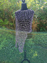 Load image into Gallery viewer, Purple Diagonal Poncho, Crochet Asymmetrical Poncho